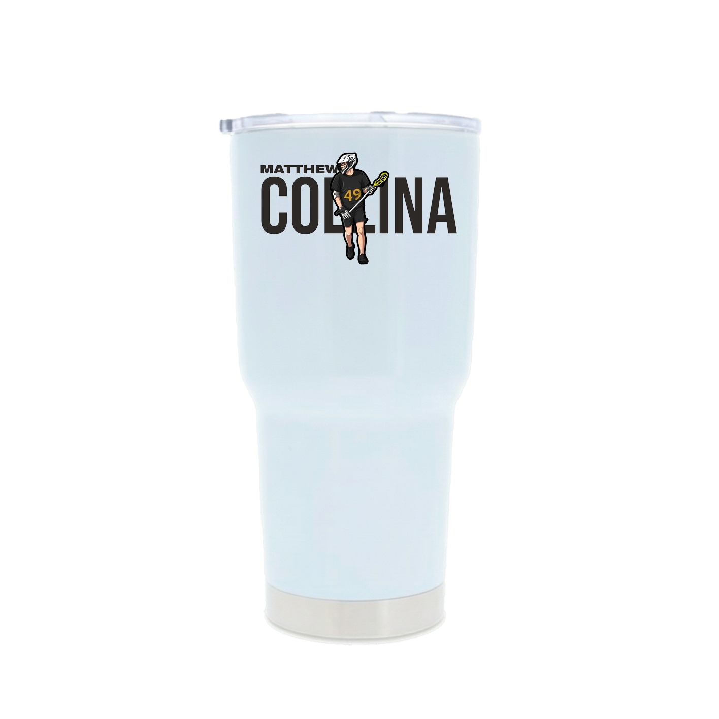 30oz Stainless Steel Tumbler — Player Name in White