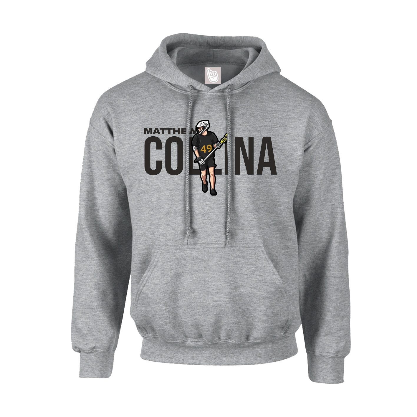 Youth Hoodie — Player Name in Grey