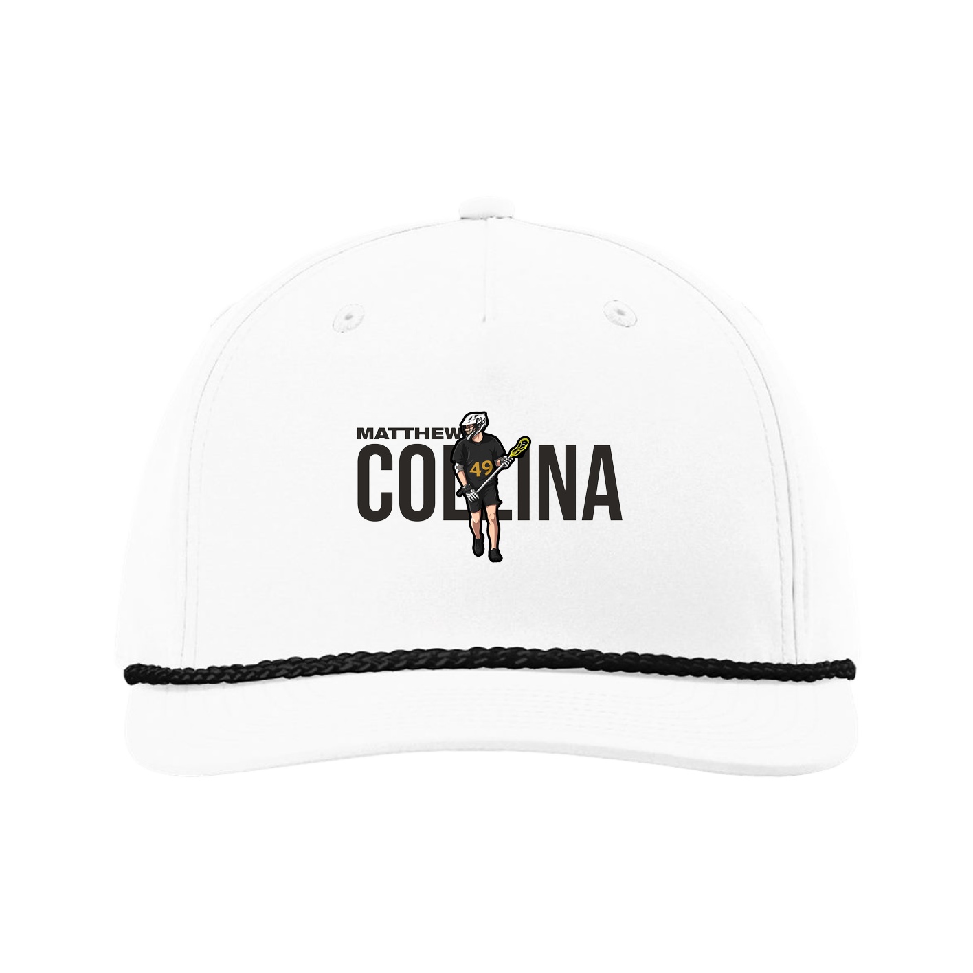 Five-Panel Classic Rope Cap — Player Name in White