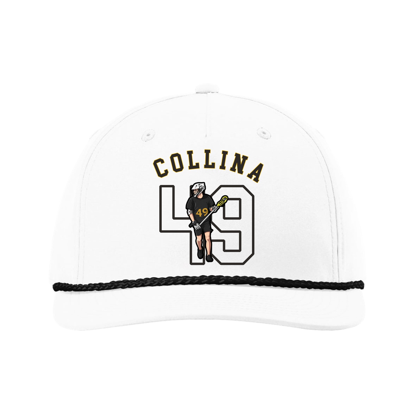 Five-Panel Classic Rope Cap — Shirsey Arch in White