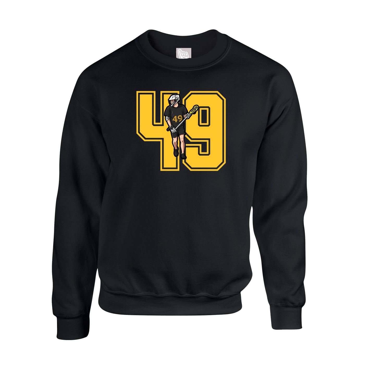 Fleece Crew — Number in Black