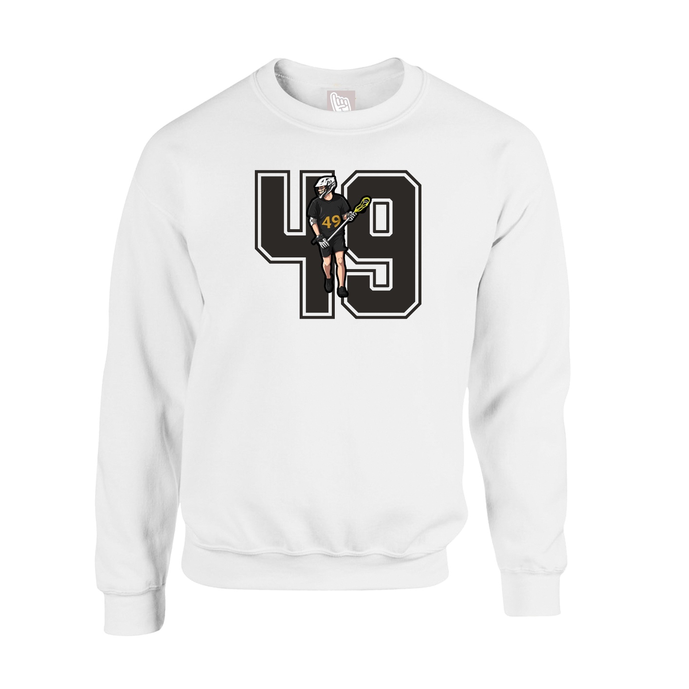 Fleece Crew — Number in White