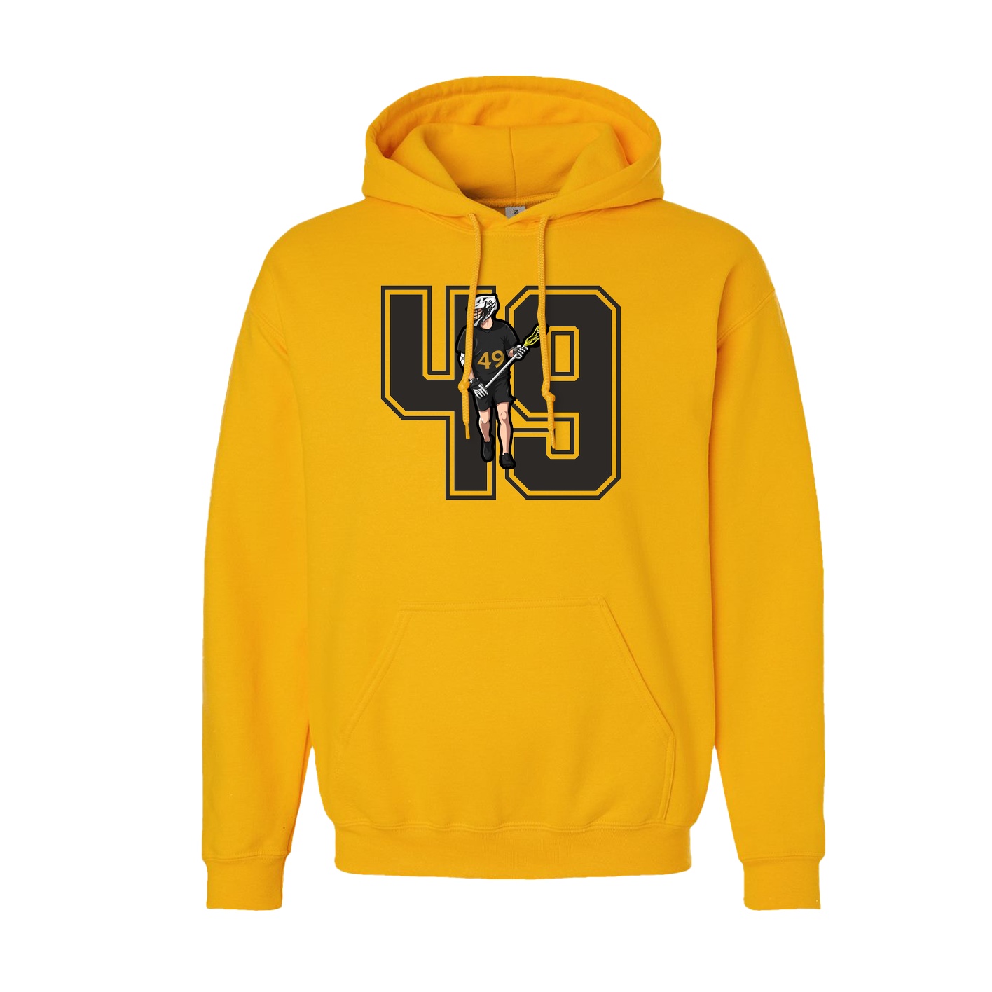 Youth Hoodie — Number in Gold