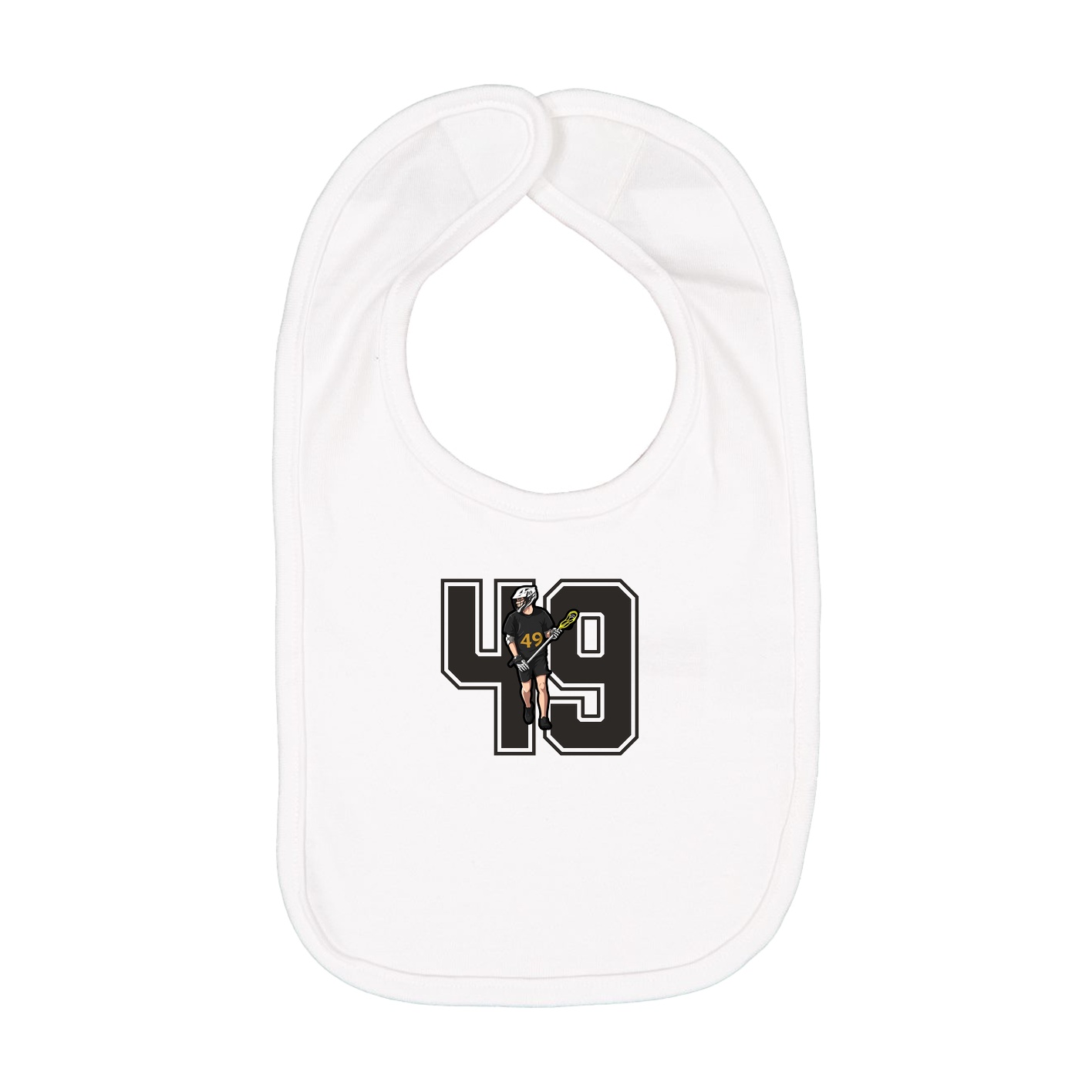 Infant Bib — Number in White