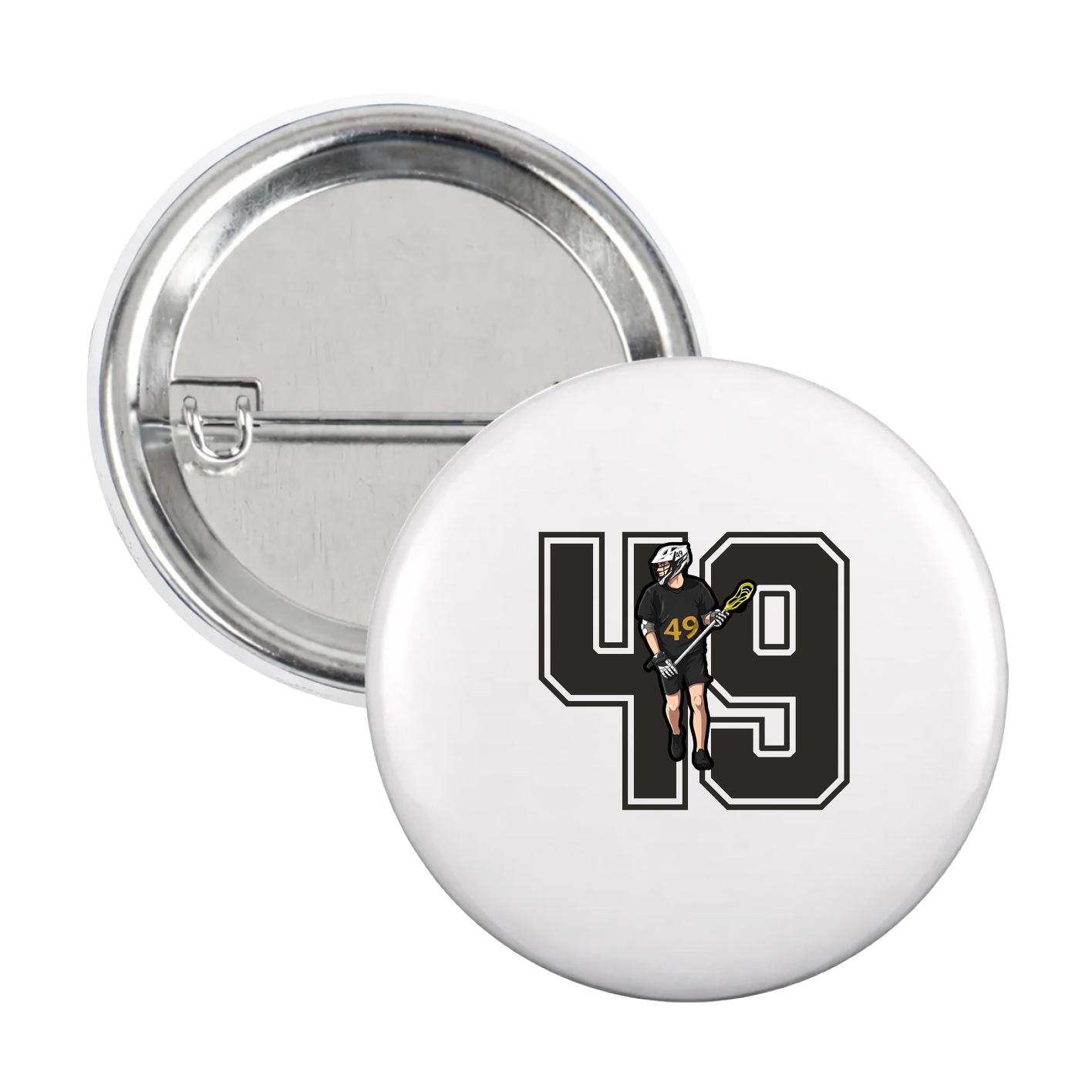 Game Day Button — Number in White