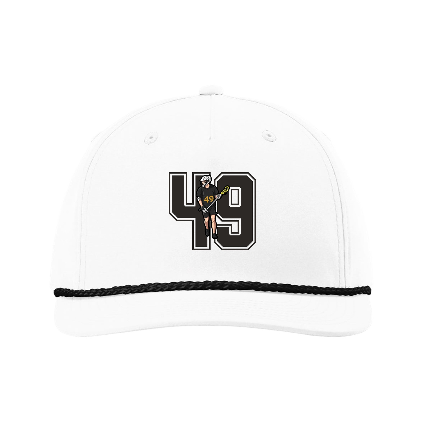 Five-Panel Classic Rope Cap — Number in White