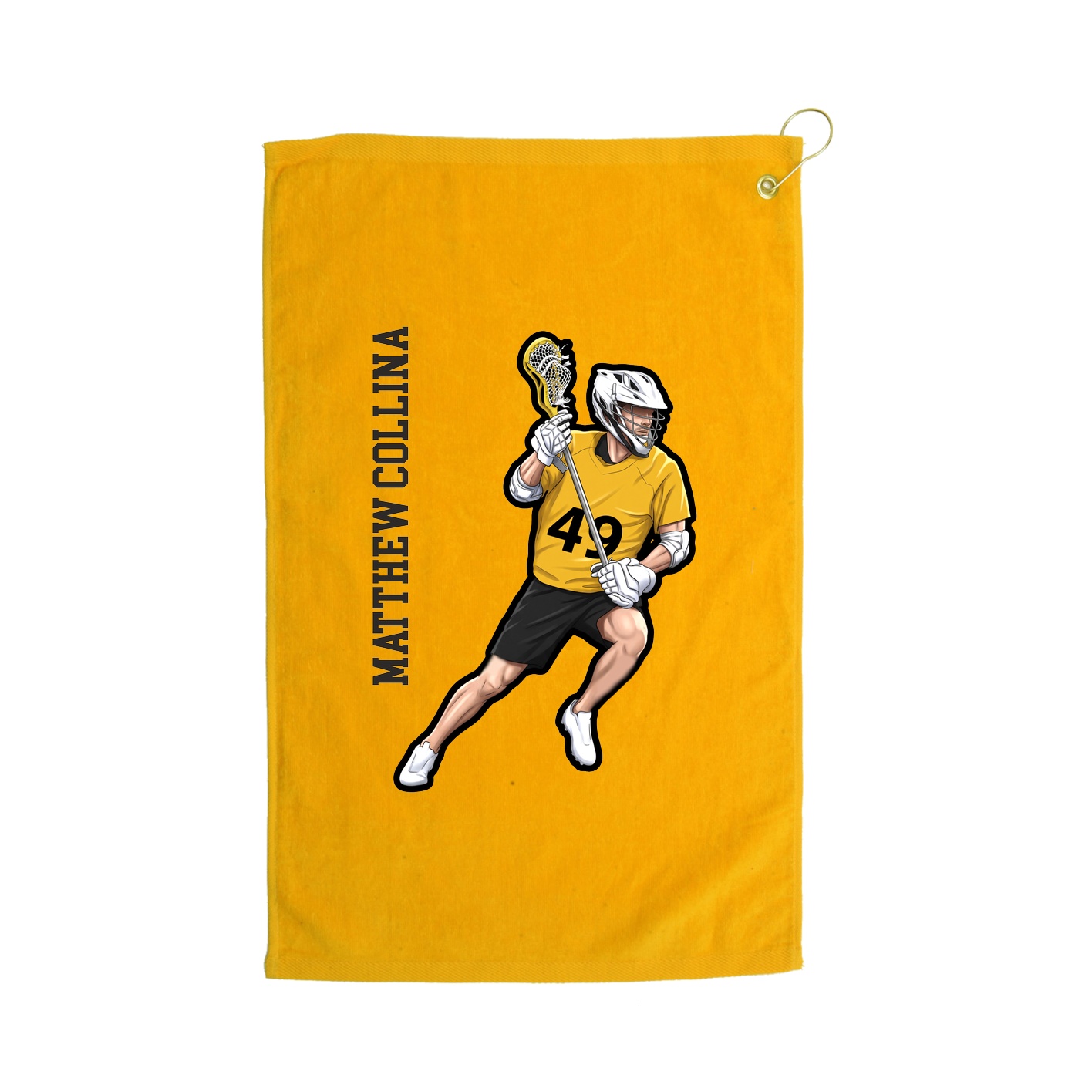 Golf Towel — Name Vertical in Gold