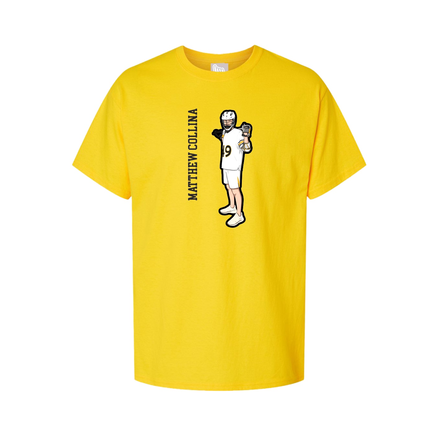 Youth Tee — Name Vertical in Gold