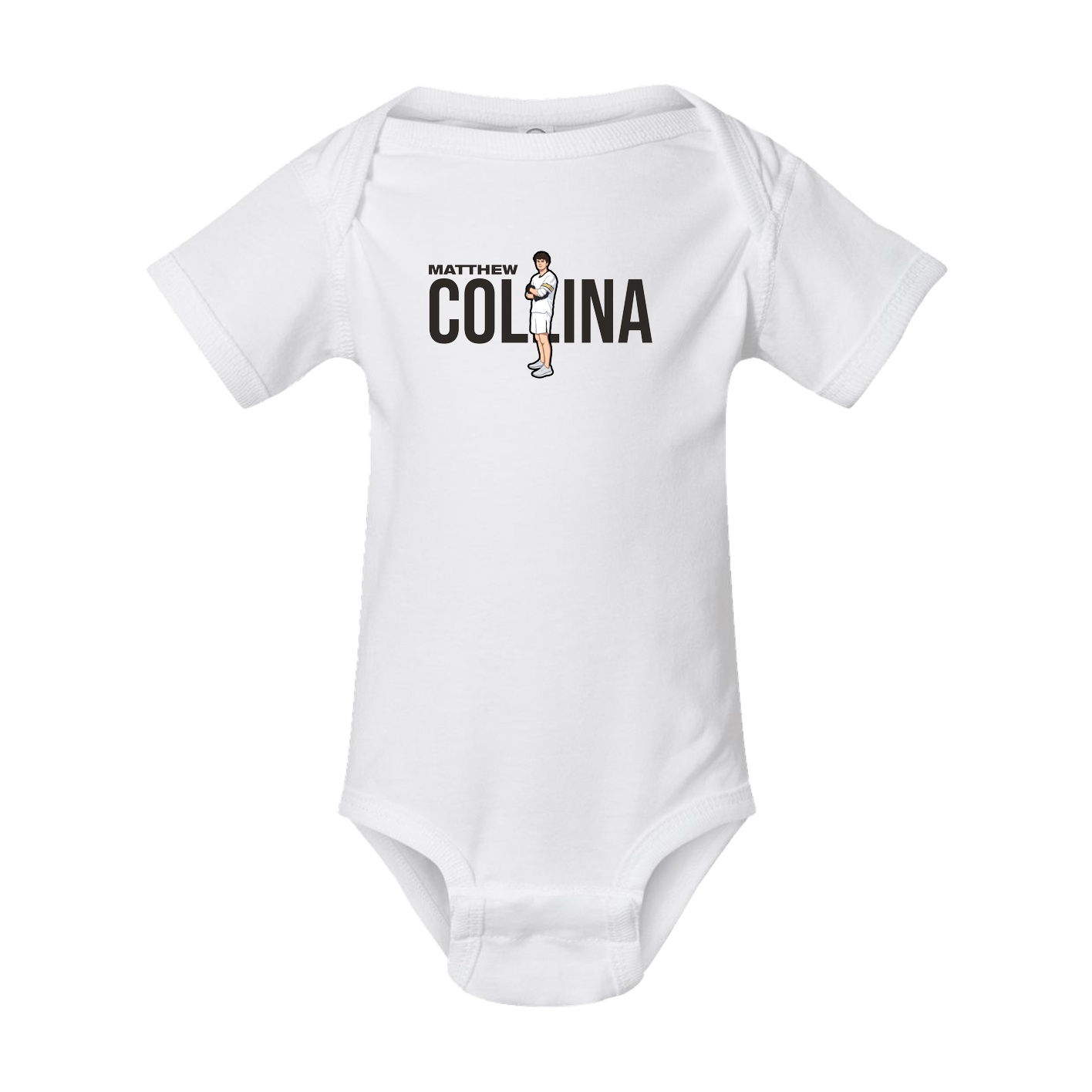 Baby Onesie — Player Name in White