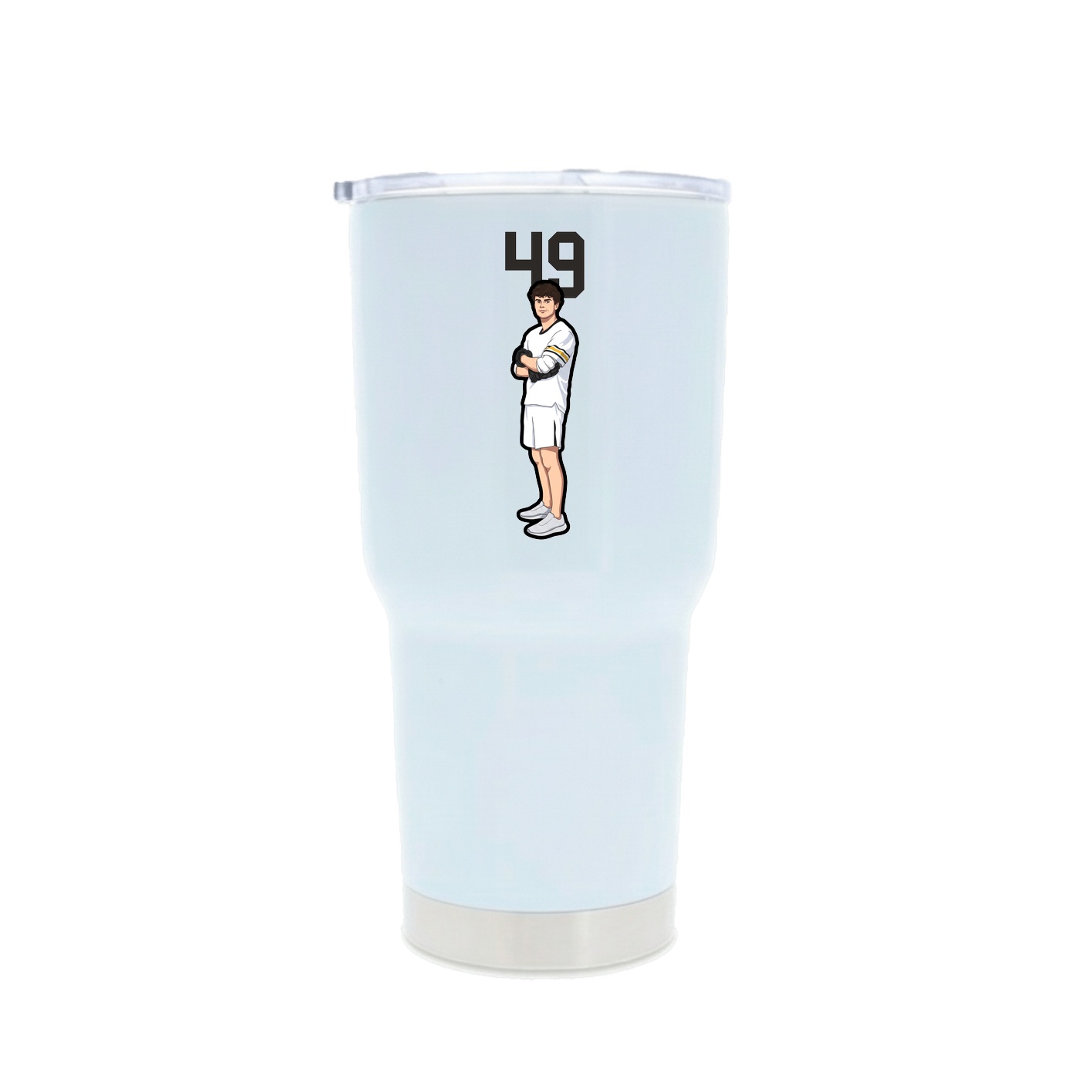 30oz Stainless Steel Tumbler — Number Top in White