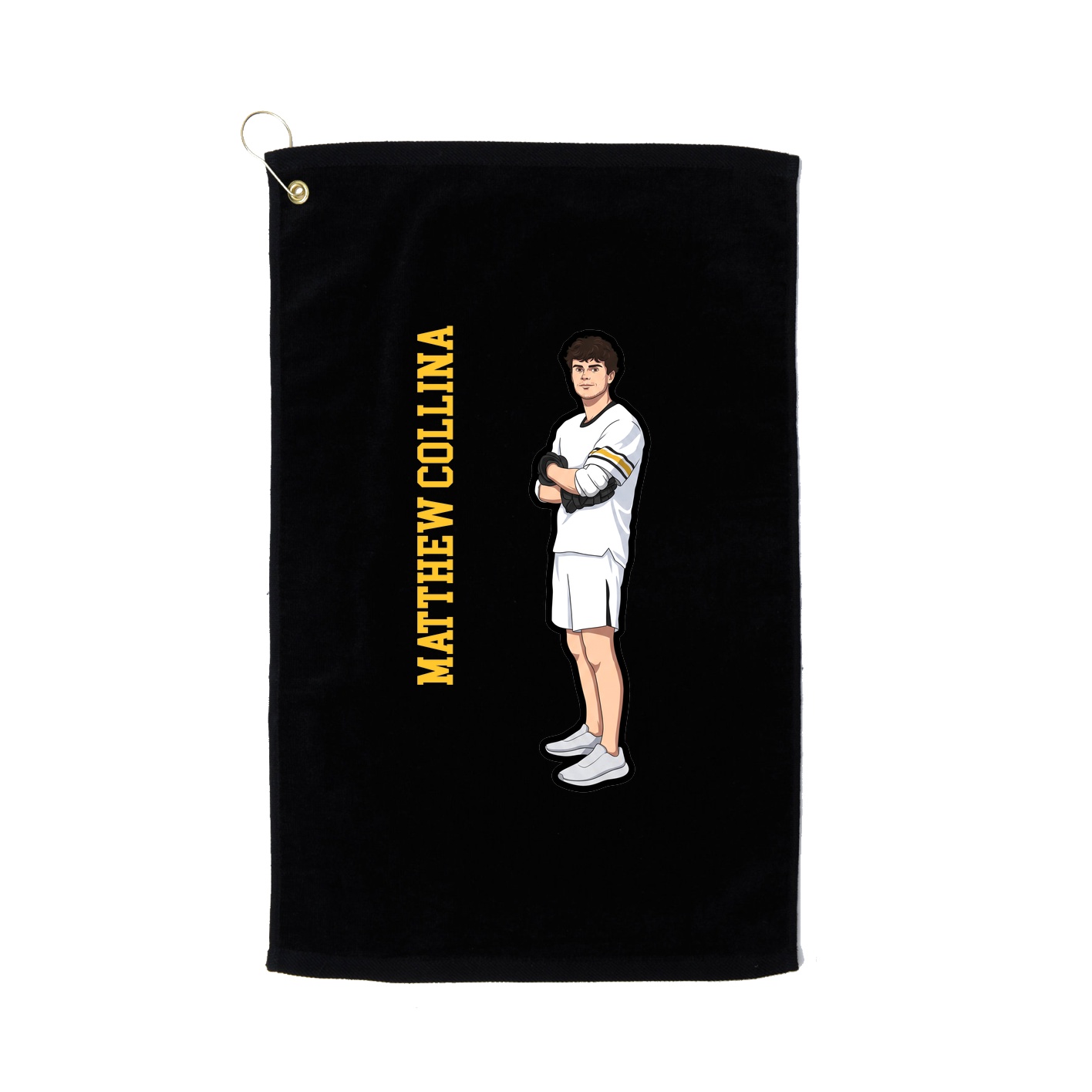 Golf Towel — Name Vertical in Black