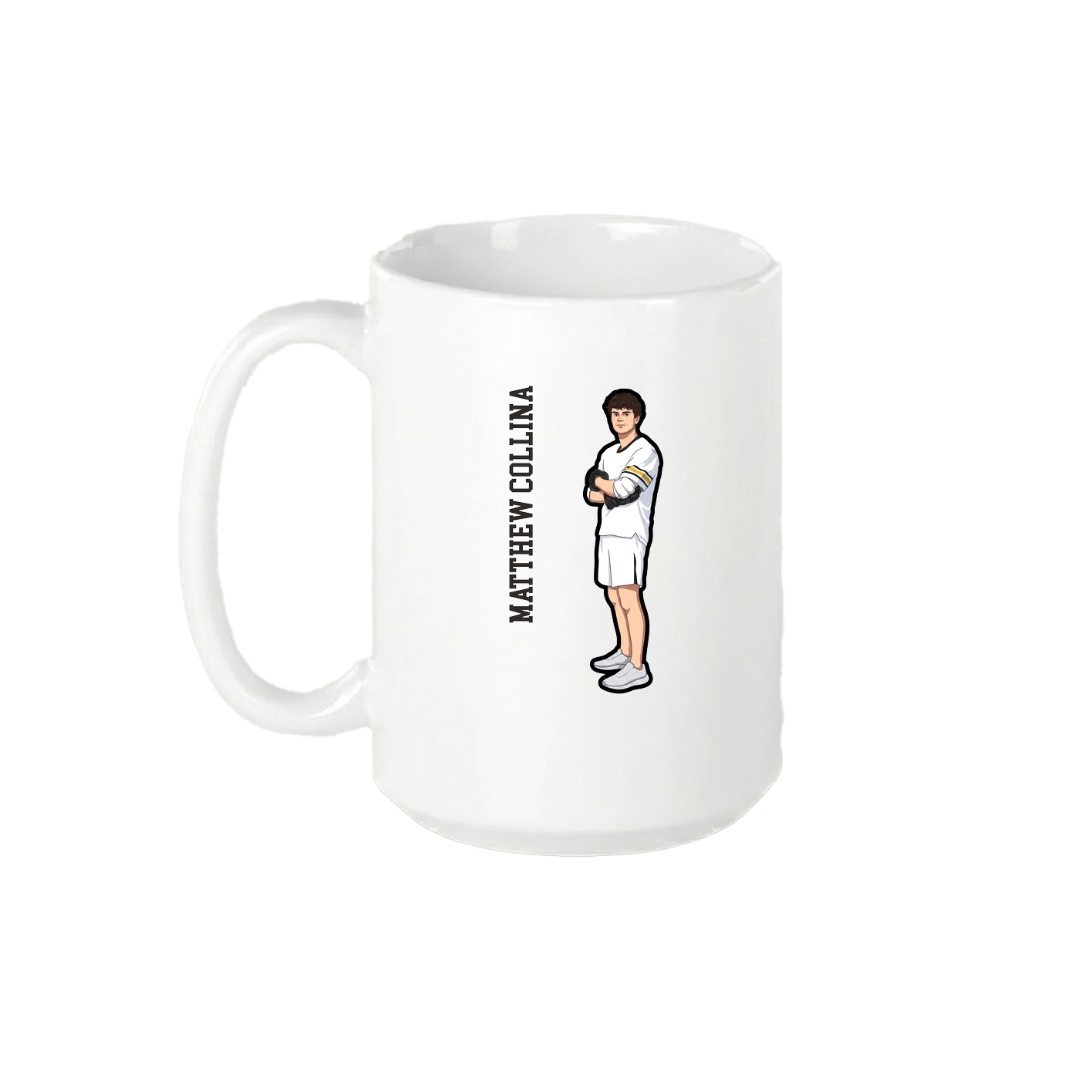 15oz Coffee Mug — Name Vertical in White