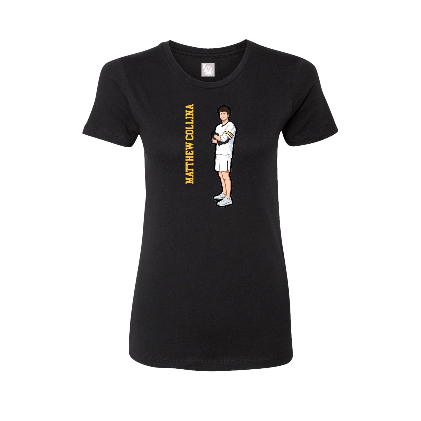 Womens Tee — Name Vertical in Black
