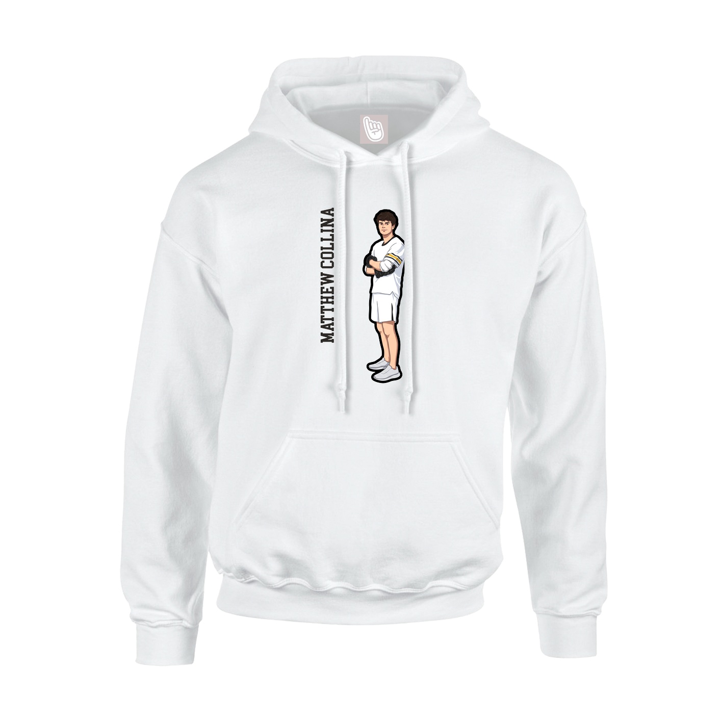 Hoodie — Name Vertical in White