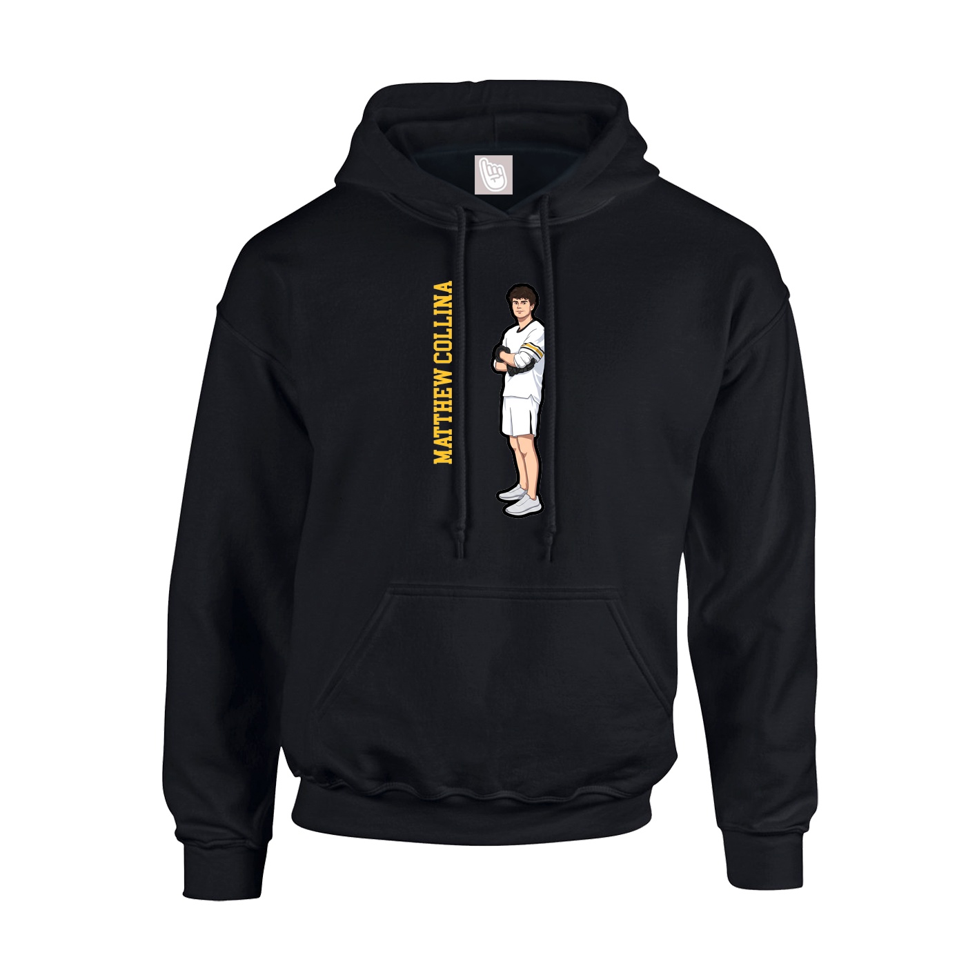 Youth Hoodie — Name Vertical in Black