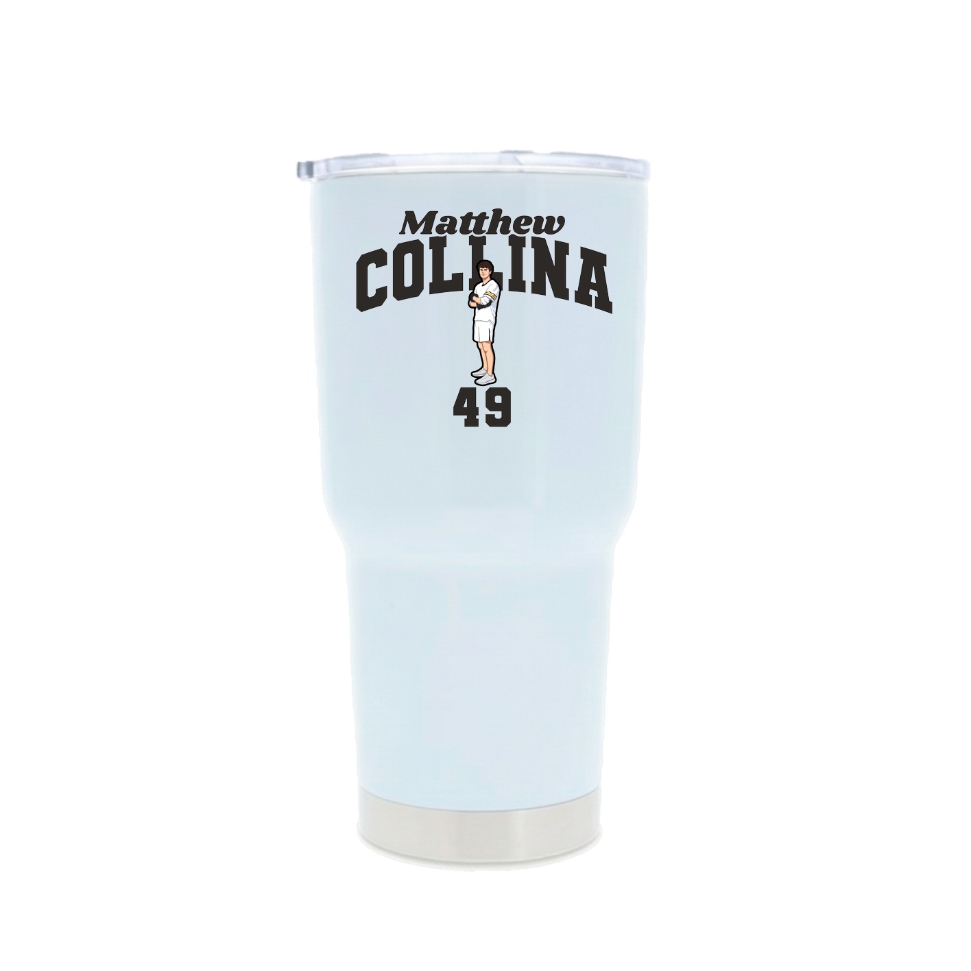 30oz Stainless Steel Tumbler — Signature Arch in White