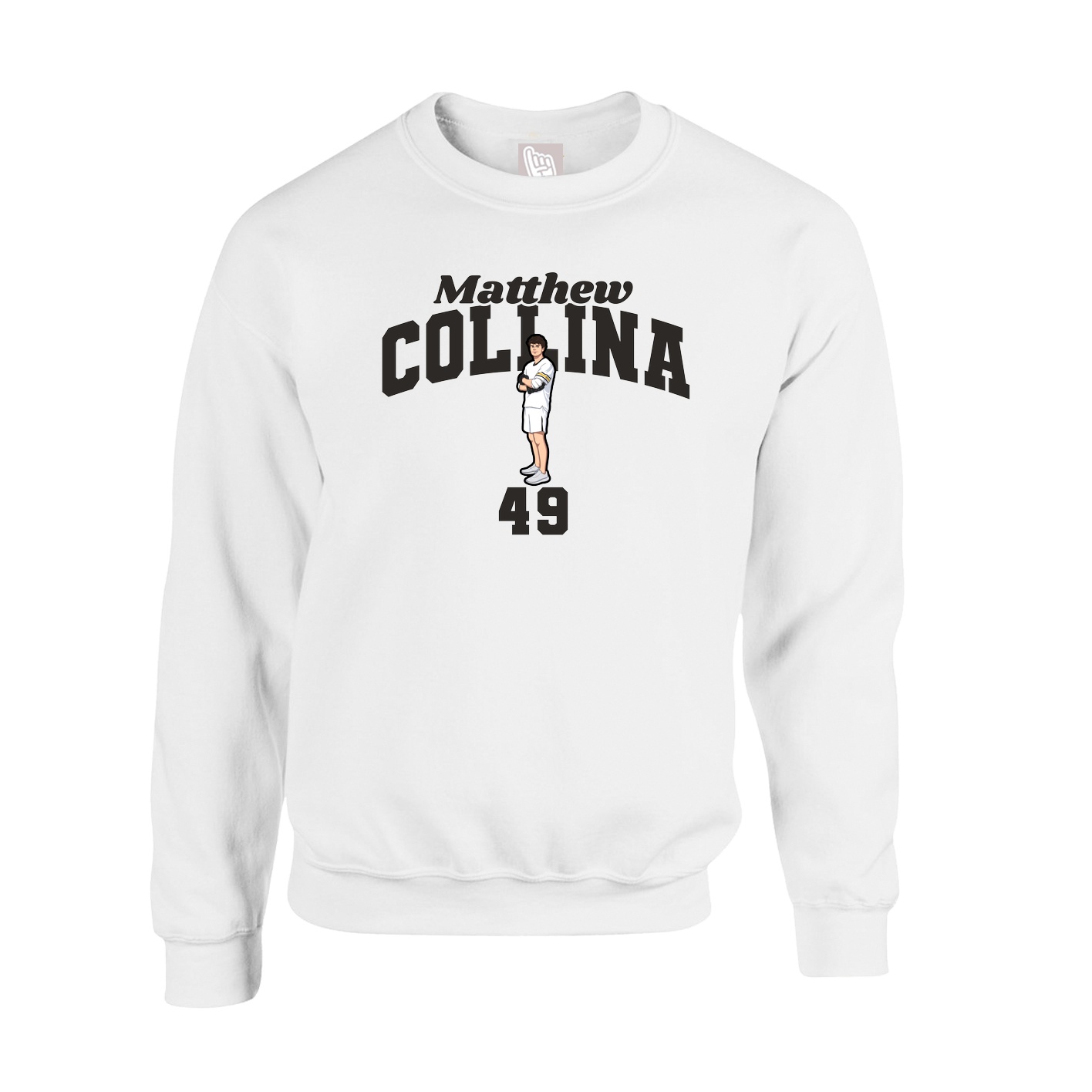 Fleece Crew — Signature Arch in White