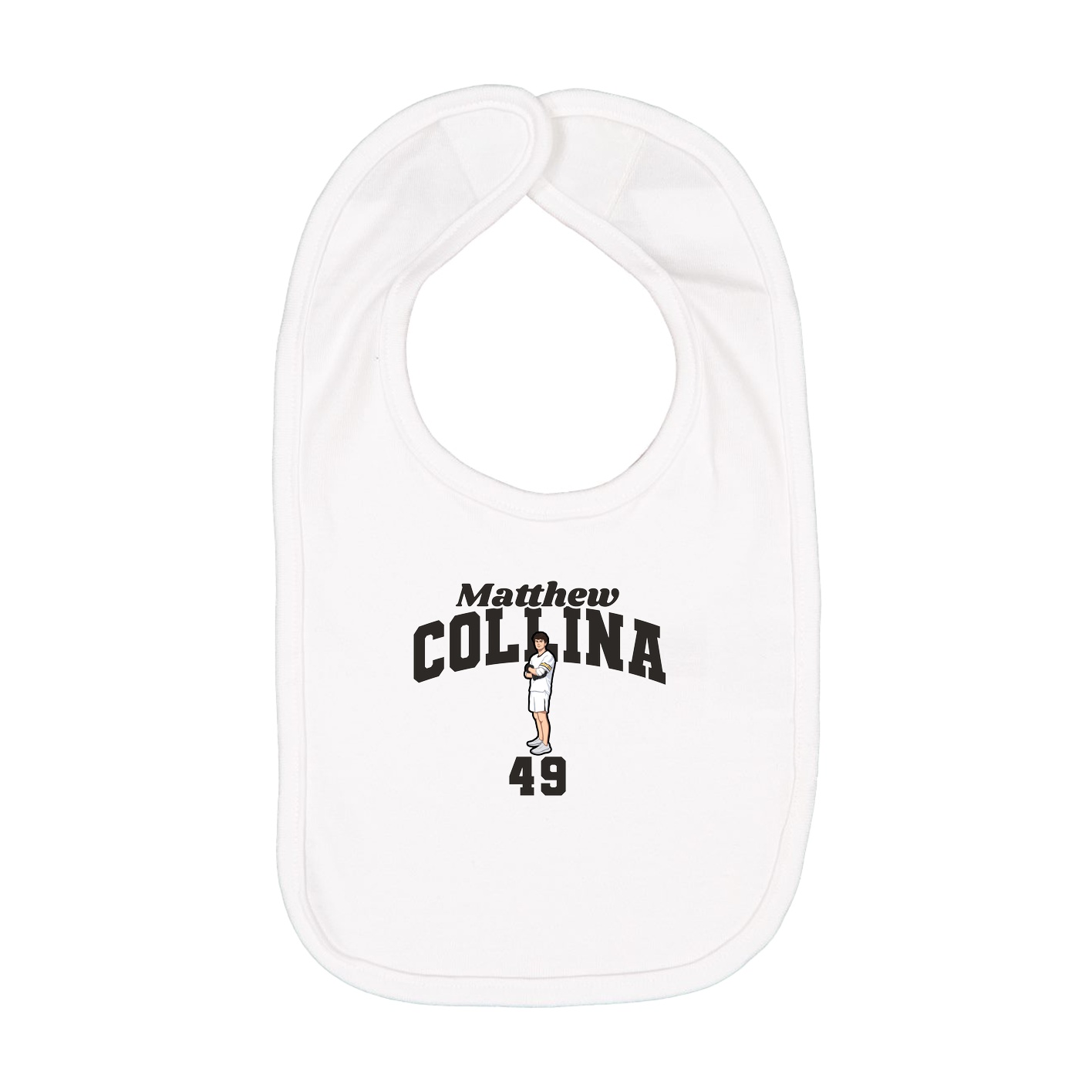 Infant Bib — Signature Arch in White