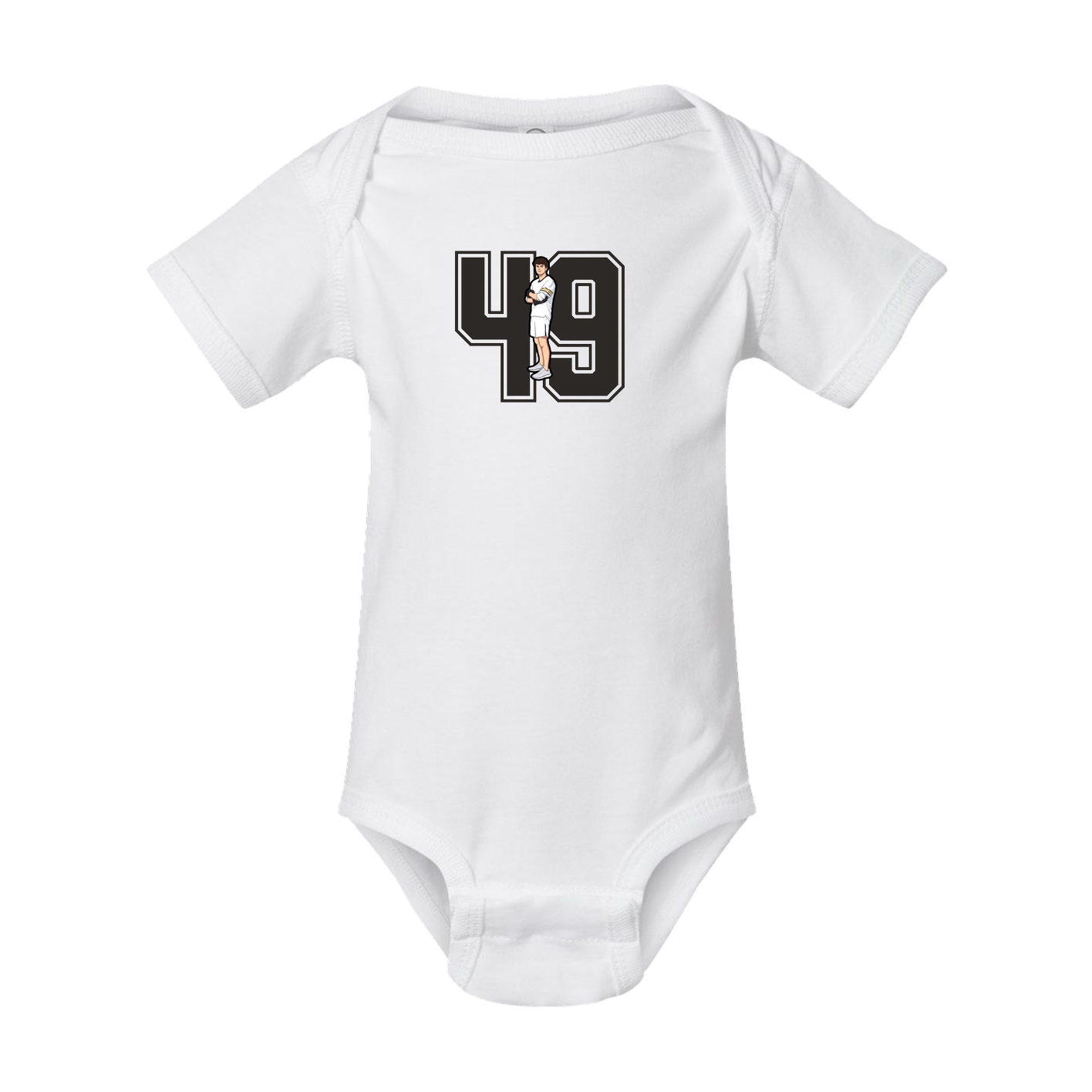 Baby Onesie — Number in White
