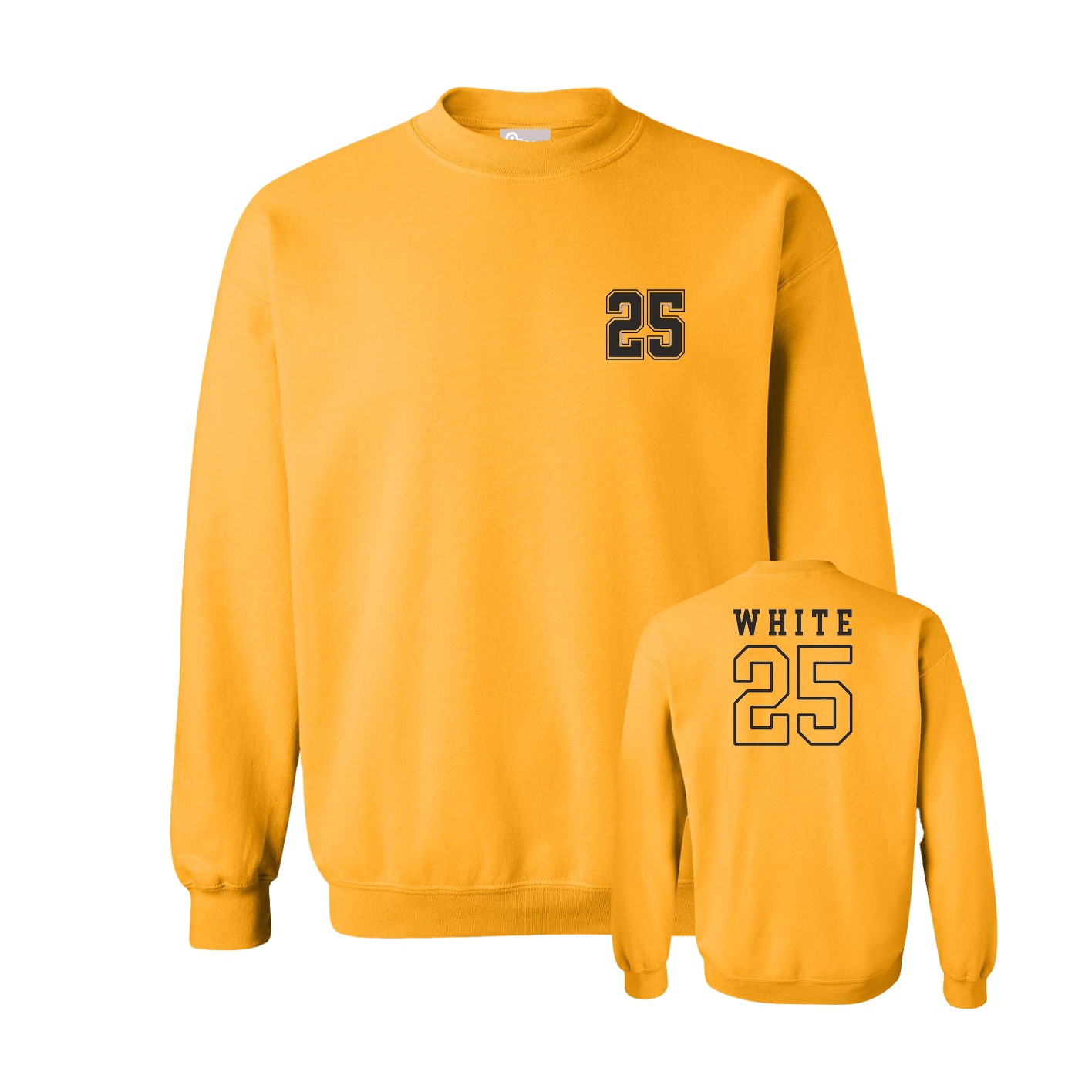 Fleece Crew — Chest Back in Gold
