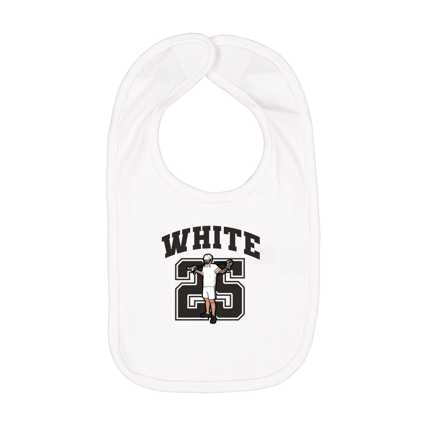 Infant Bib — Number in White