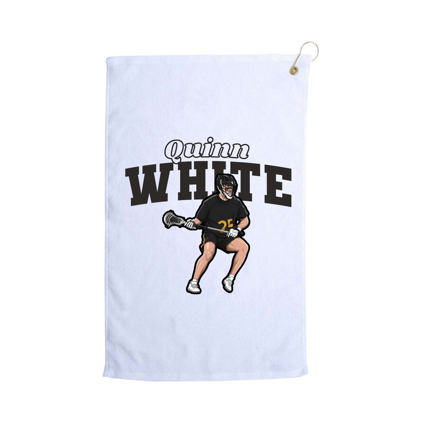 Golf Towel — Name Arch in White