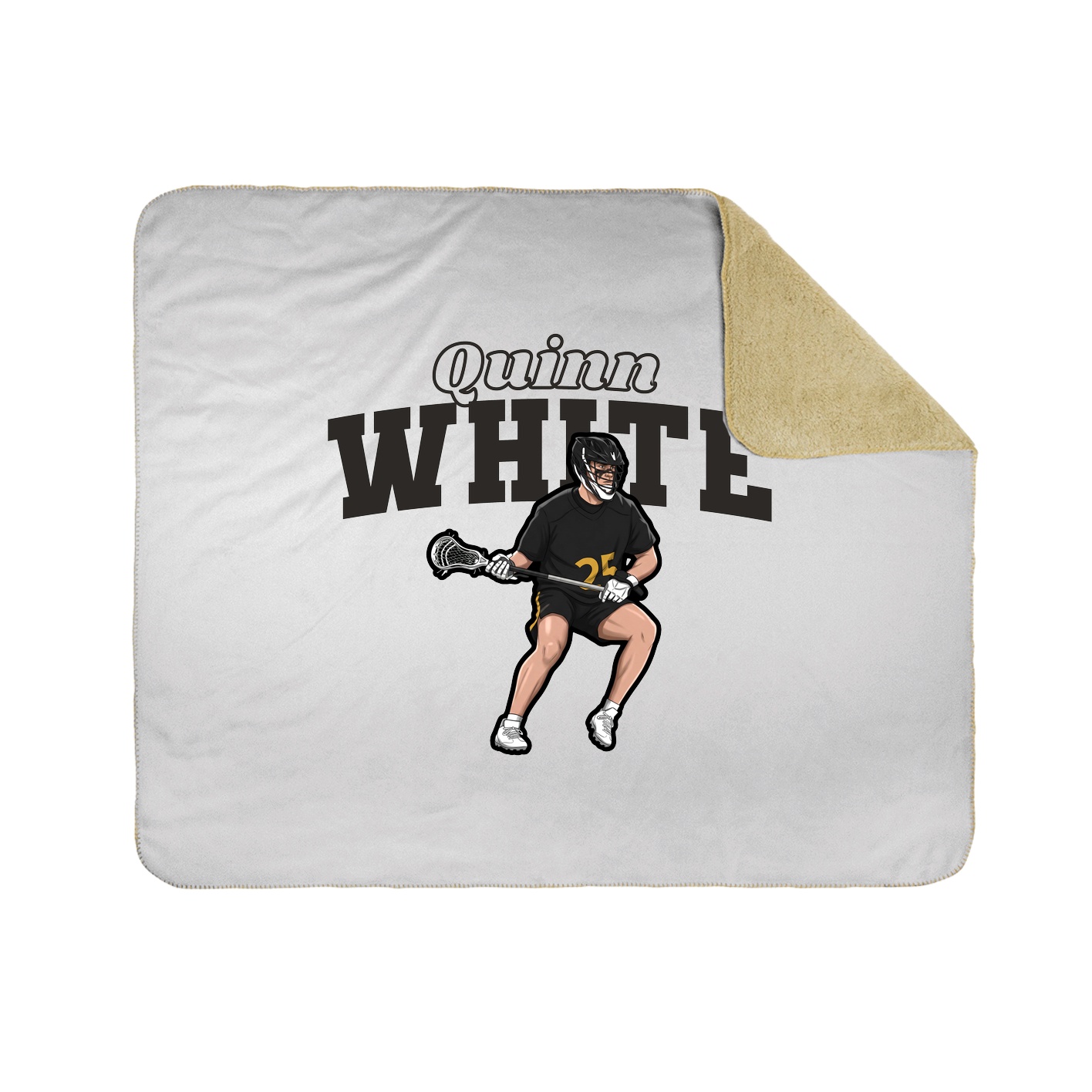 Throw Blanket — Name Arch in White