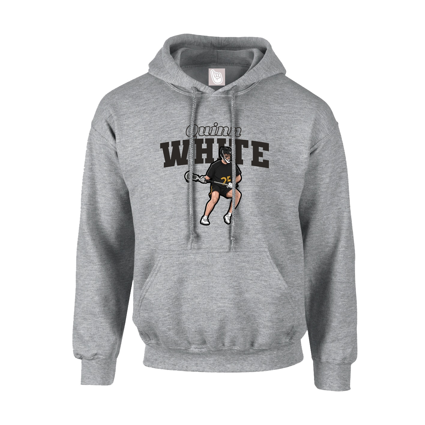 Youth Hoodie — Name Arch in Grey