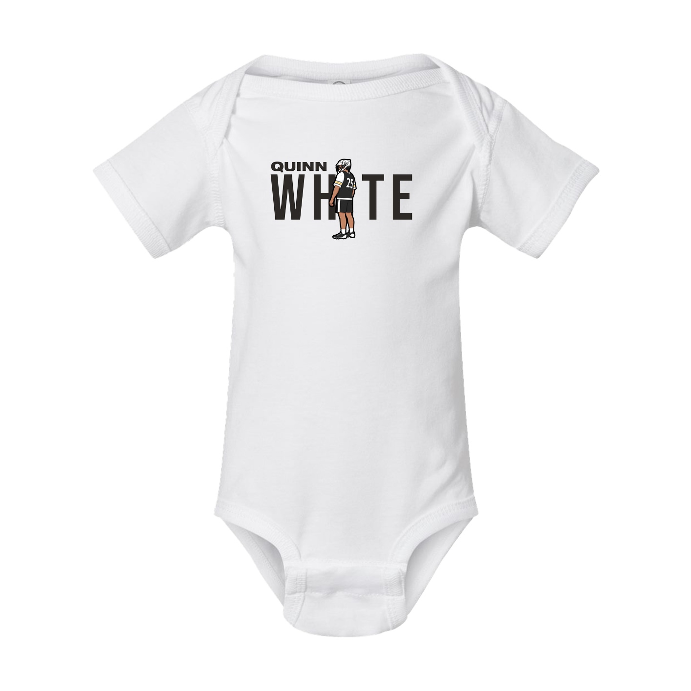 Baby Onesie — Player Name in White