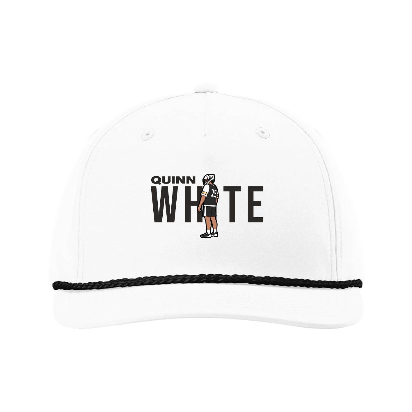 Five-Panel Classic Rope Cap — Player Name in White