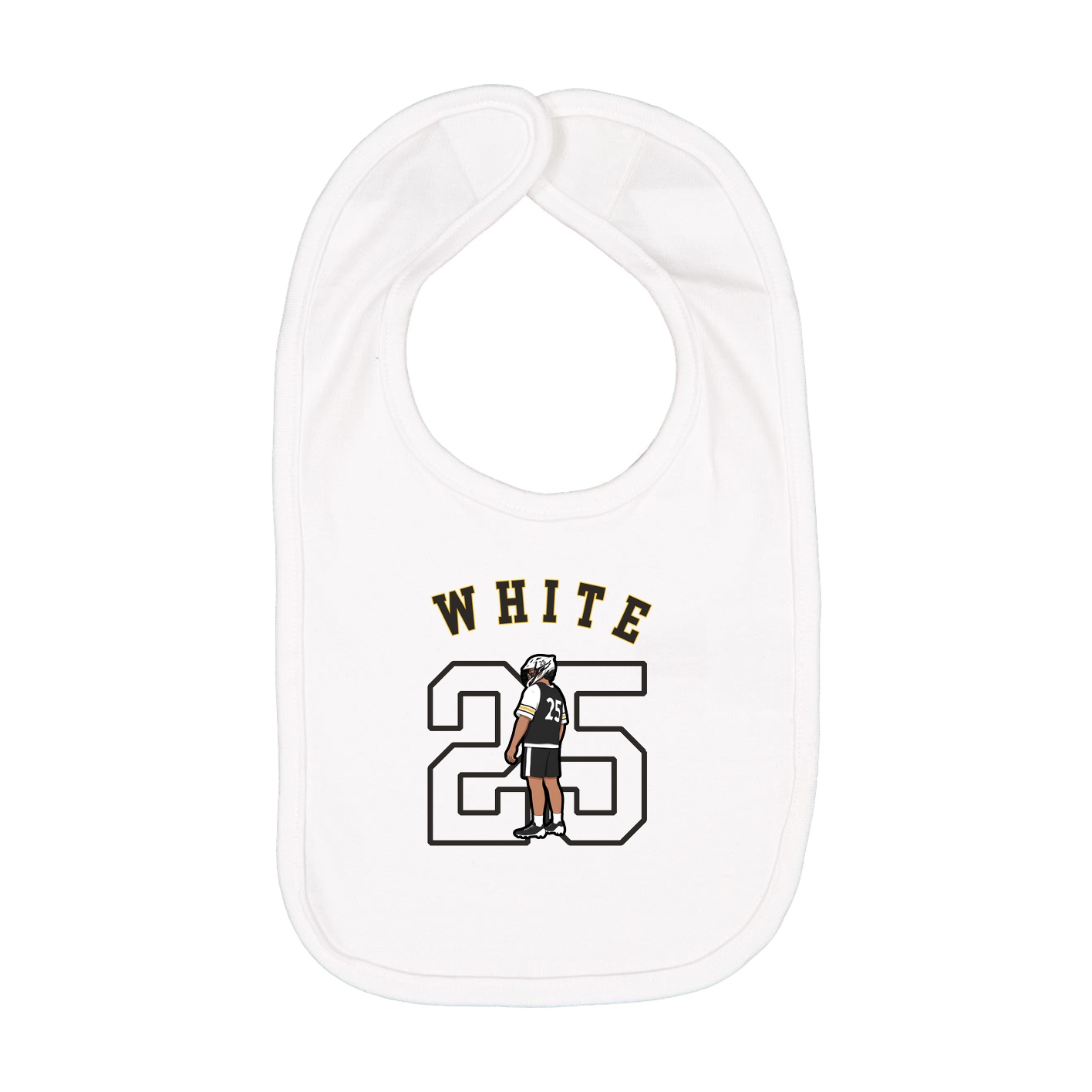 Infant Bib — Shirsey Arch in White