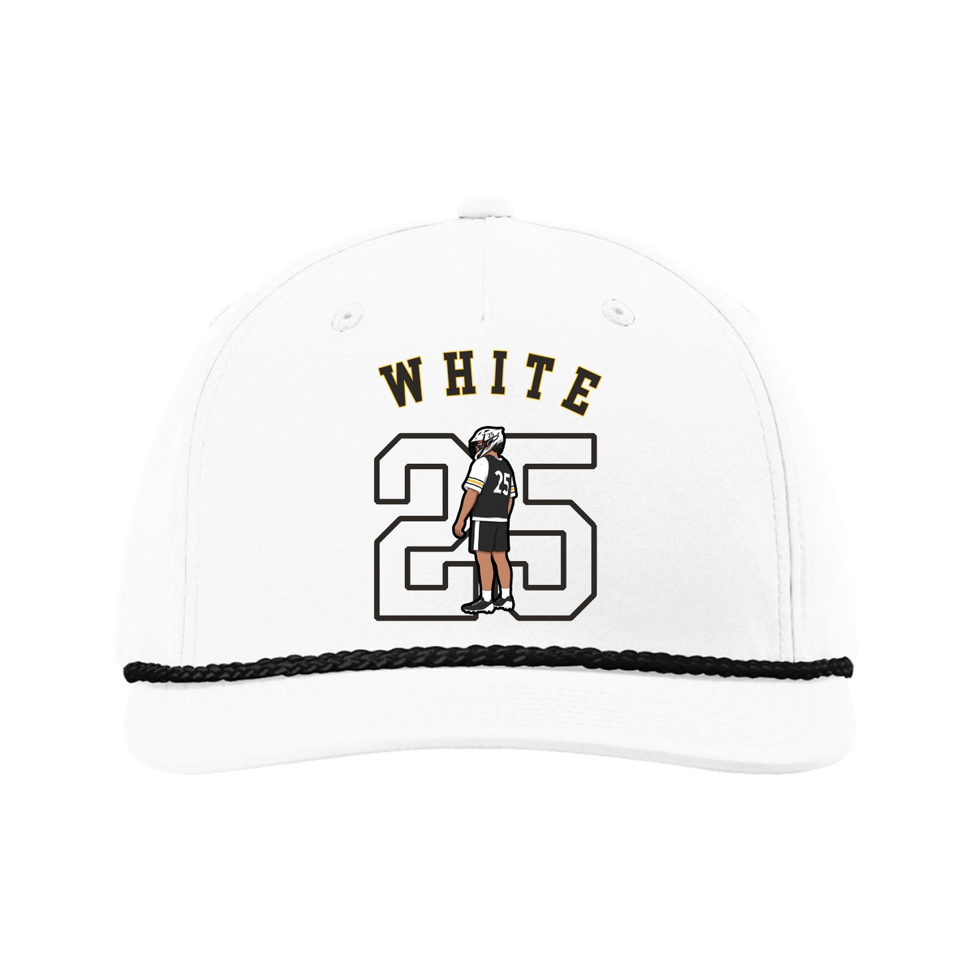 Five-Panel Classic Rope Cap — Shirsey Arch in White