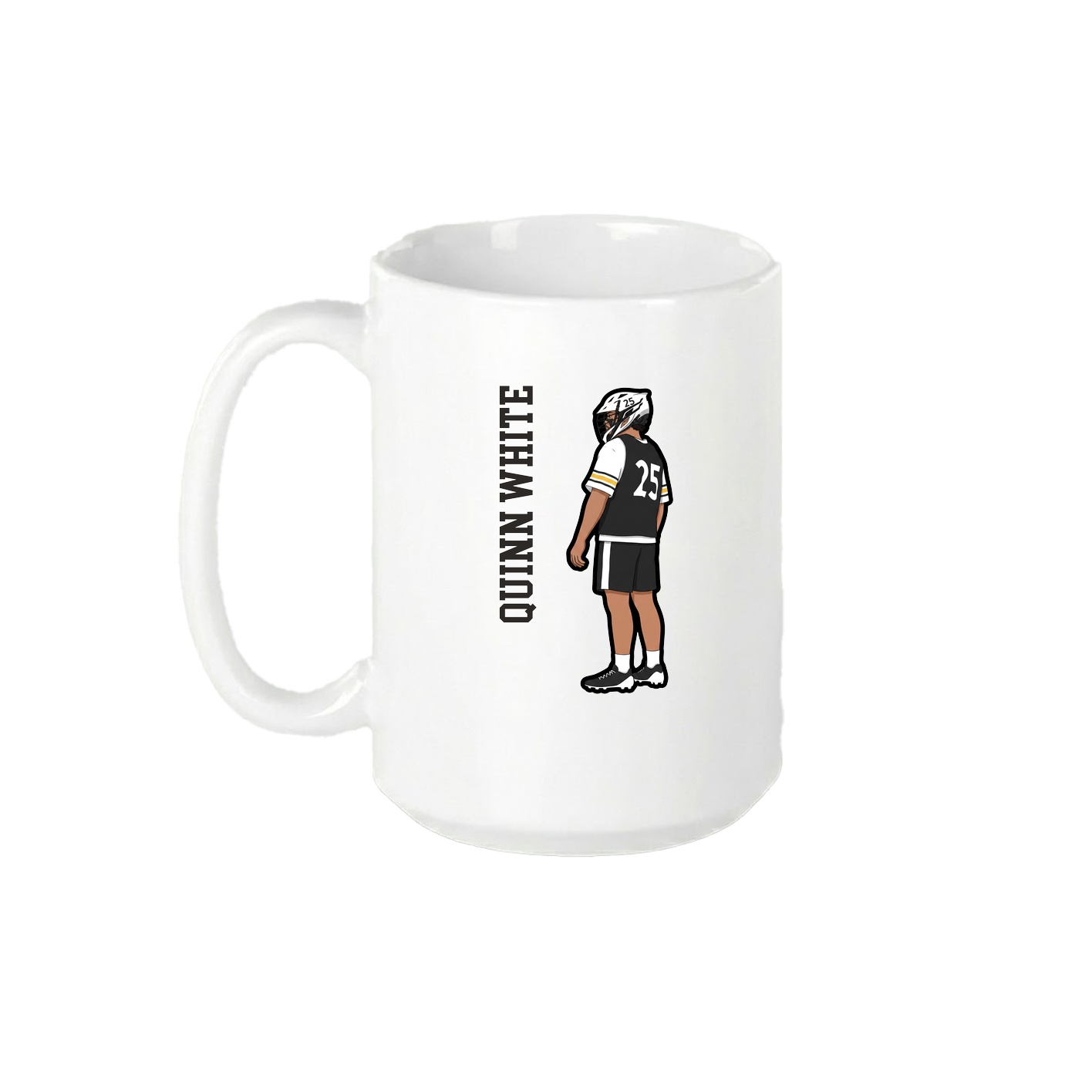 15oz Coffee Mug — Name Vertical in White