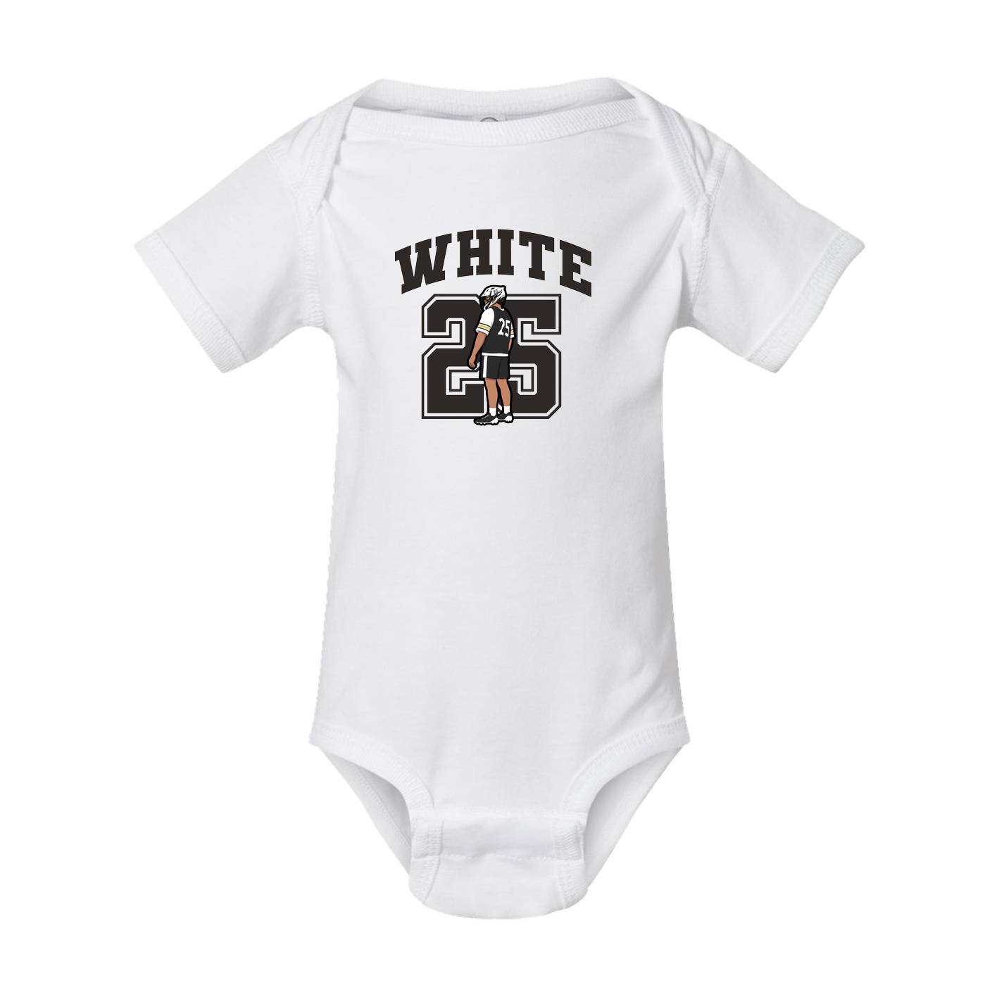 Baby Onesie — Number in White