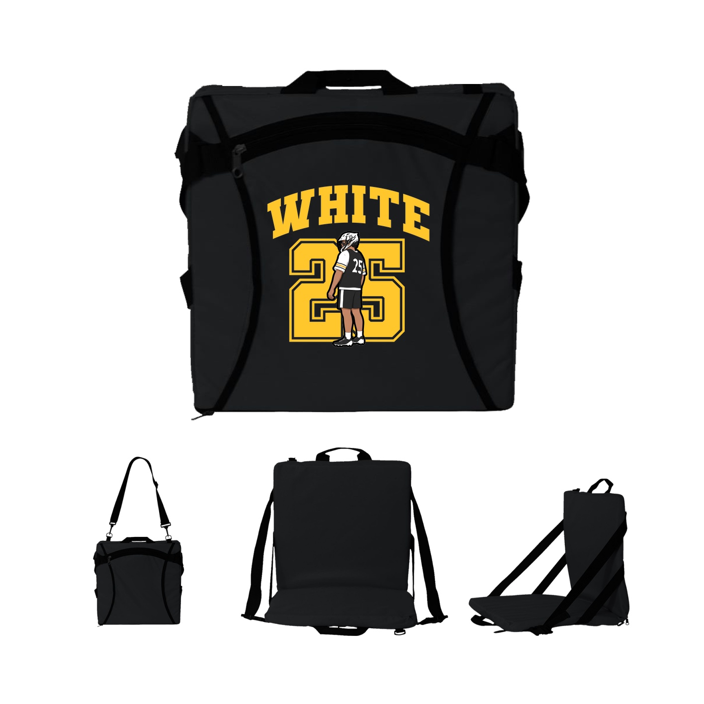 Folding Stadium Seat — Number in Black