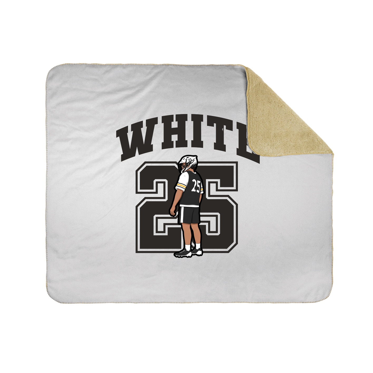 Throw Blanket — Number in White