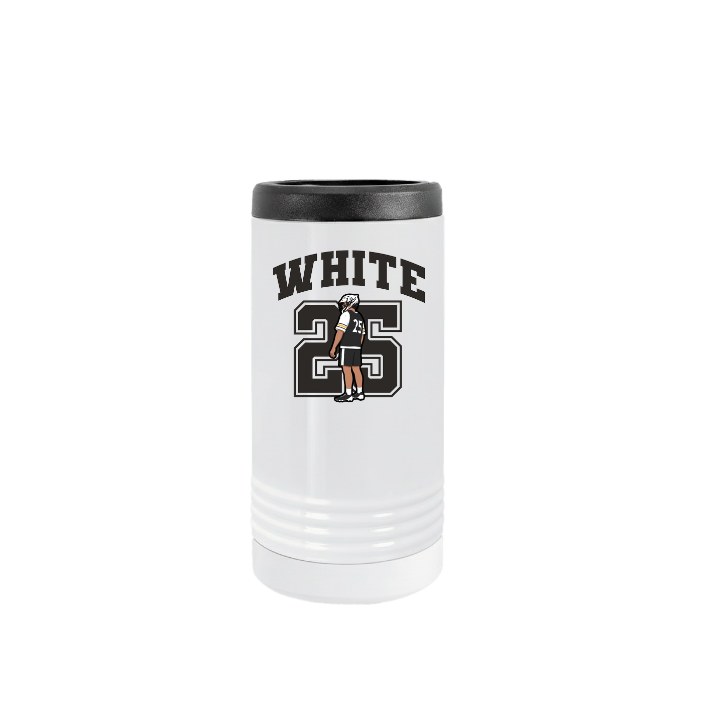Slim Beverage Holder — Number in White