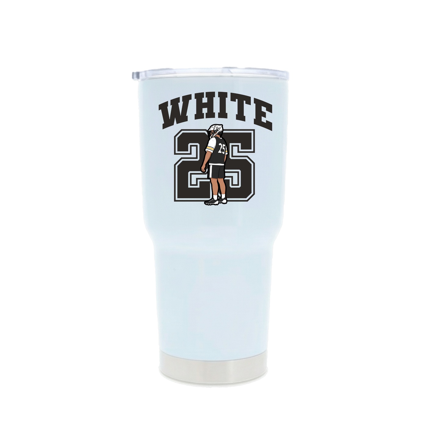 30oz Stainless Steel Tumbler — Number in White