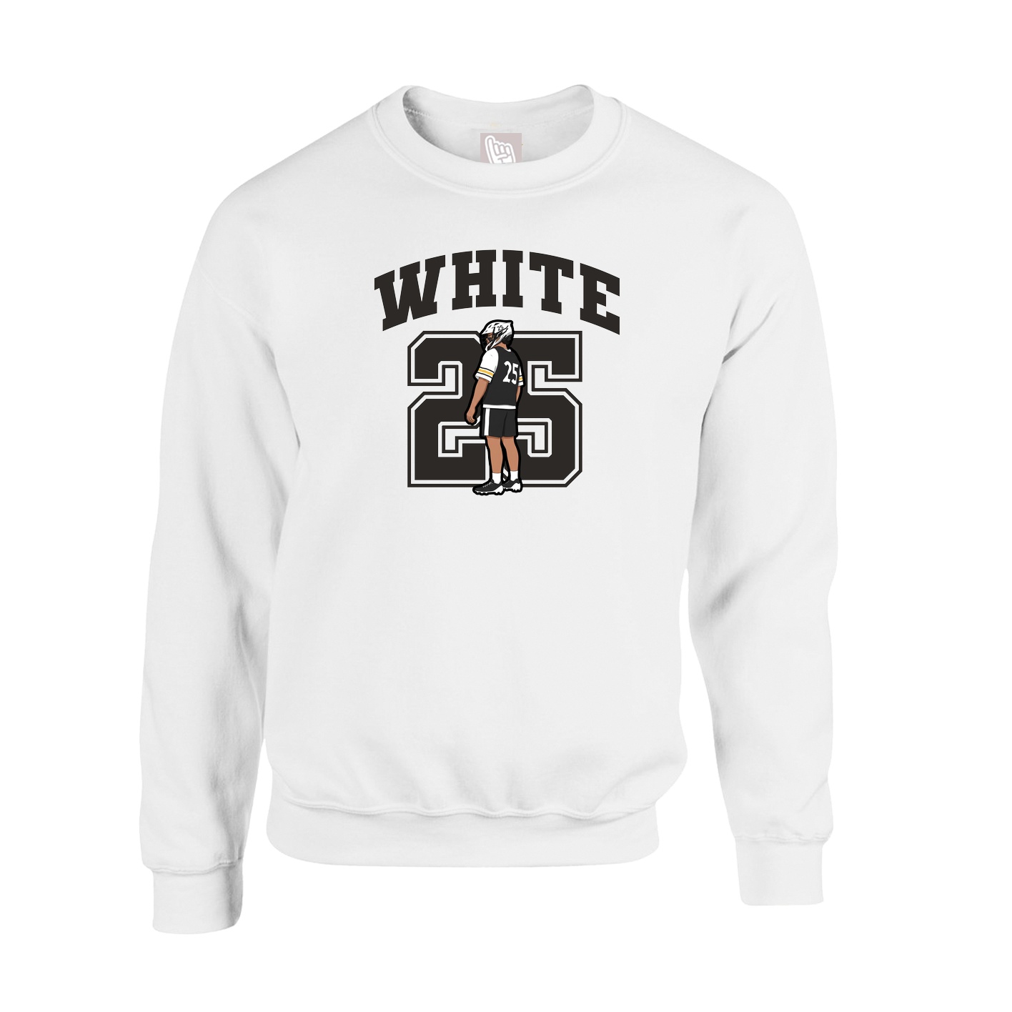 Fleece Crew — Number in White