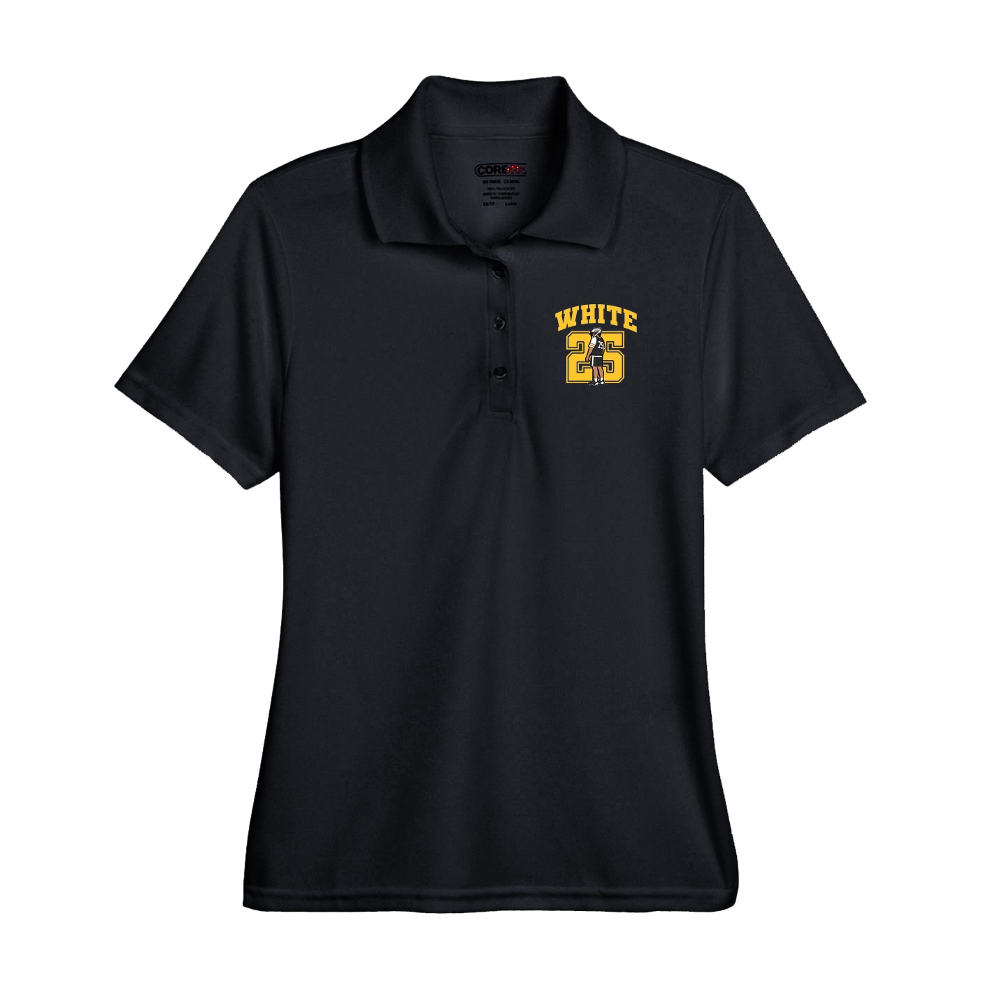 Performance Polo — Number in Black