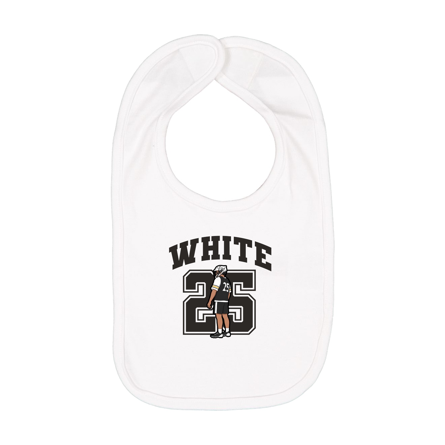 Infant Bib — Number in White