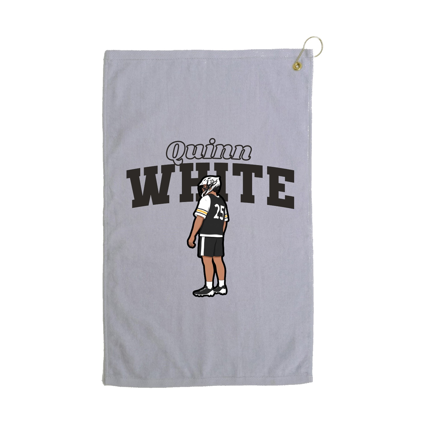 Golf Towel — Name Arch in Grey