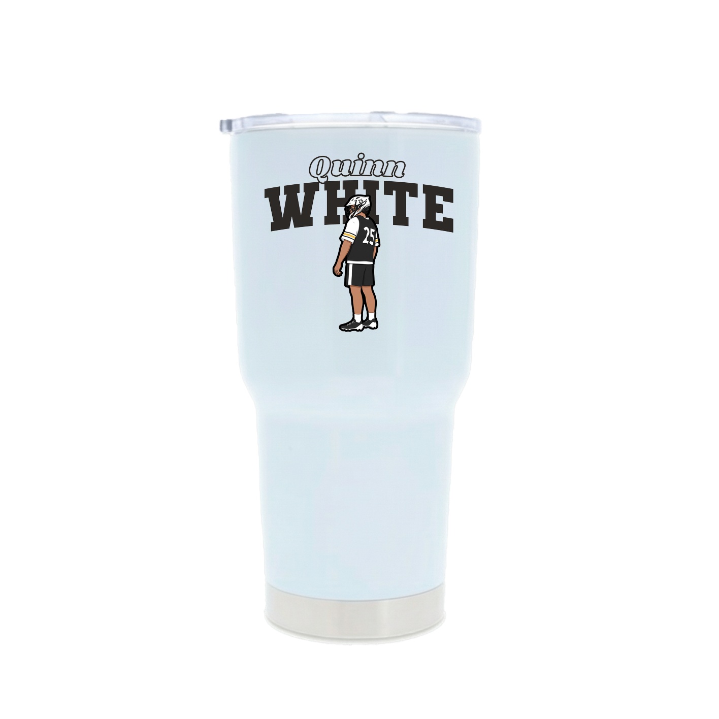 30oz Stainless Steel Tumbler — Name Arch in White