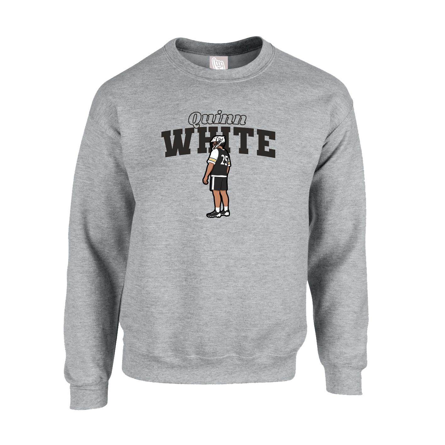 Fleece Crew — Name Arch in Grey