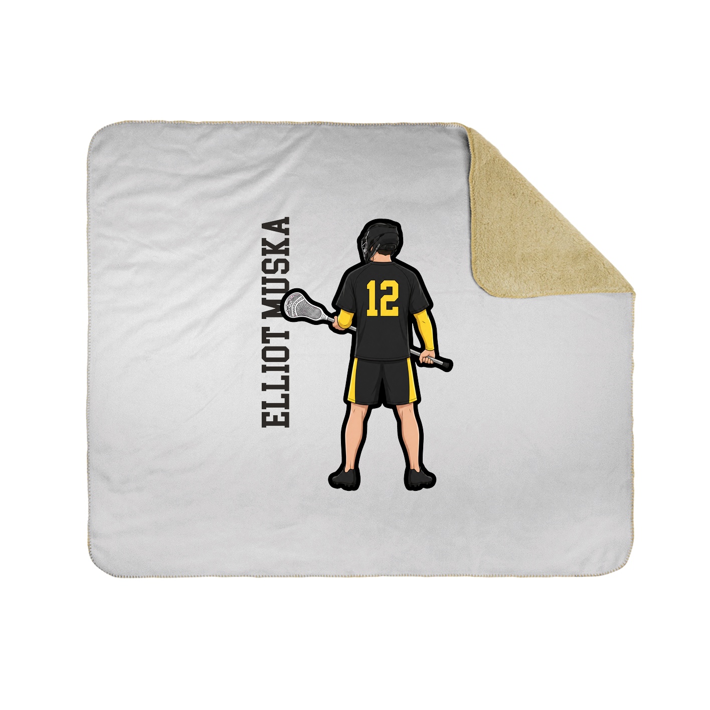 Throw Blanket — Name Vertical in White