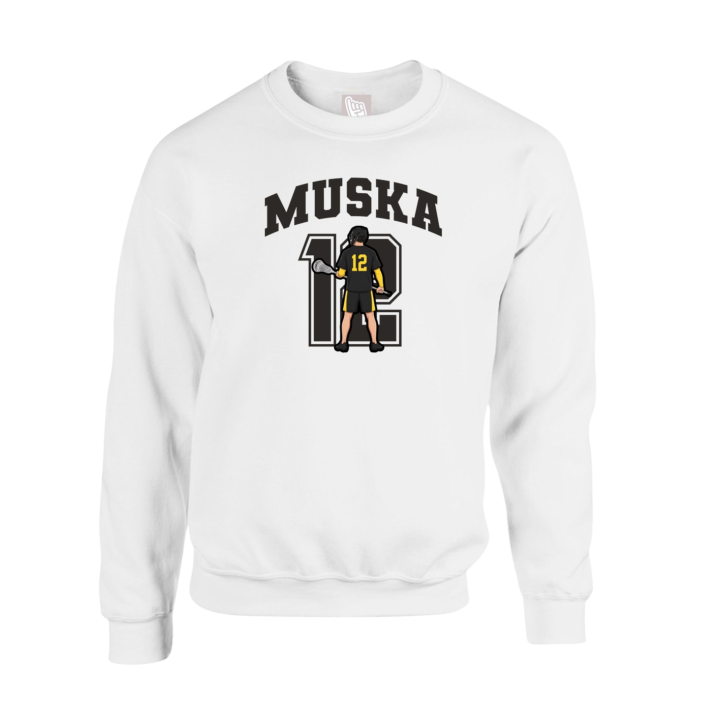 Fleece Crew — Number in White