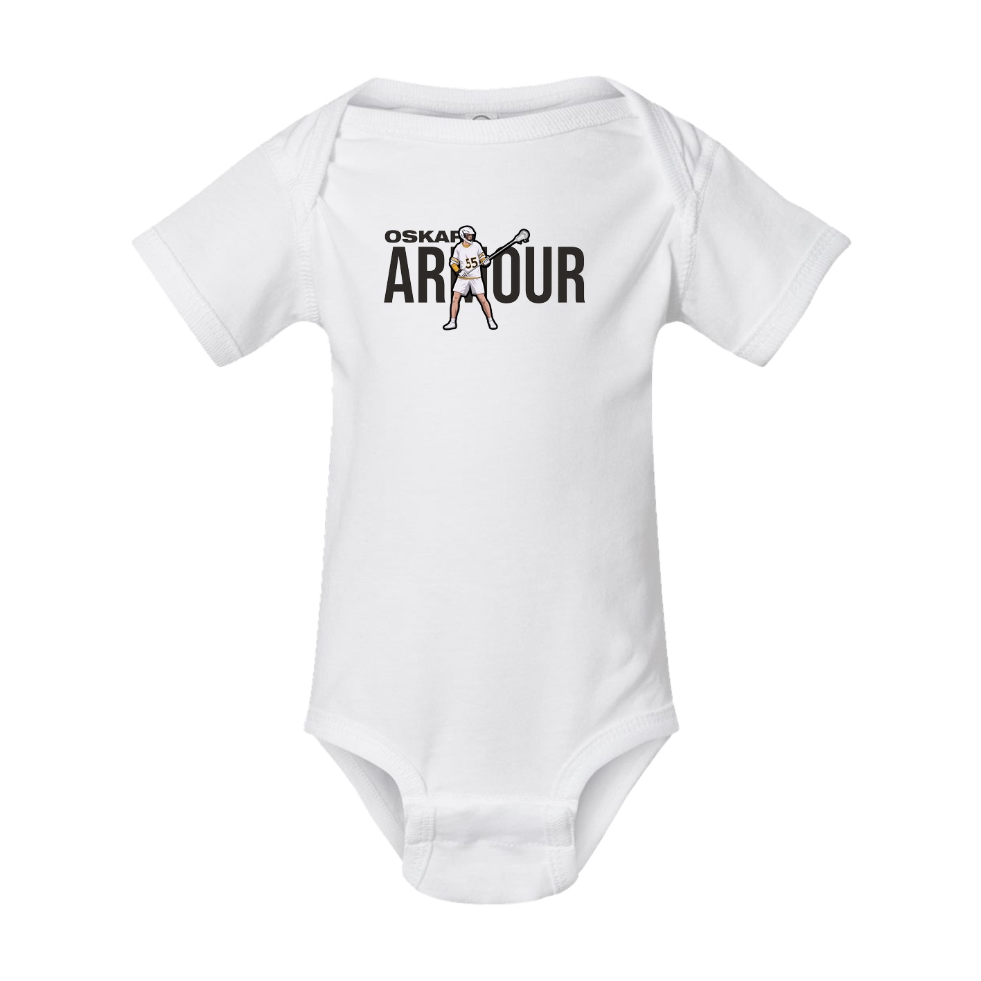 Baby Onesie — Player Name in White