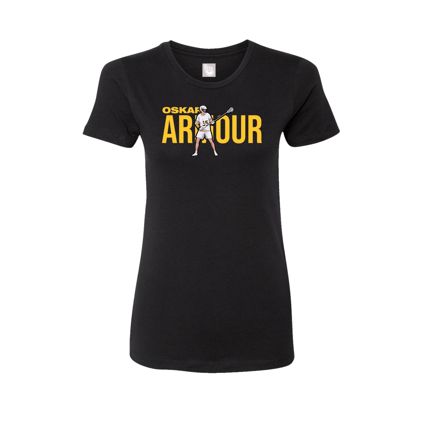 Fitted Women's Tee — Player Name in Black