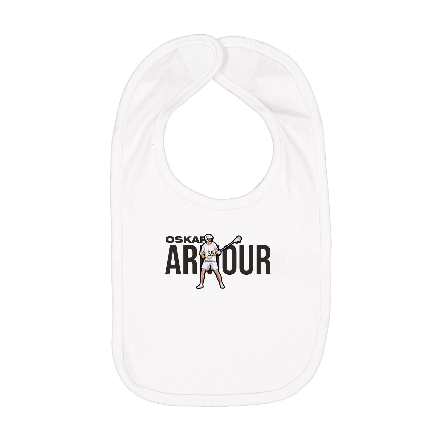 Infant Bib — Player Name in White