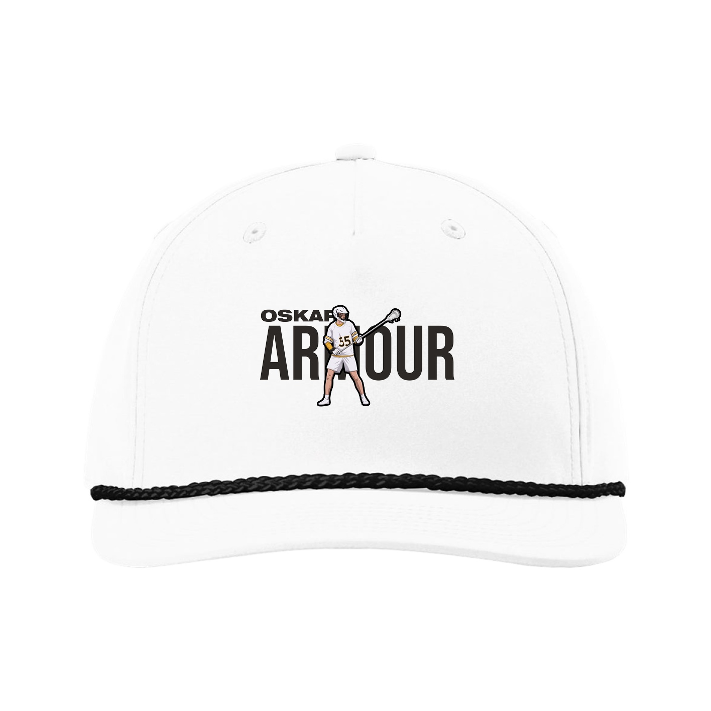 Five-Panel Classic Rope Cap — Player Name in White